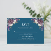 ダークエスティ結婚ゴシックの花束 出欠カード (スタンド正面)