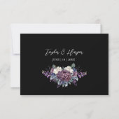 ダークエスティ結婚ゴシックの花束 出欠カード (裏面)