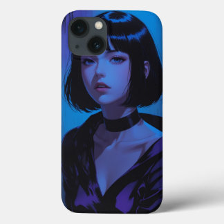 ダークエステエレガントティックアニメケース – Blue Glow Art iPhone 13ケース