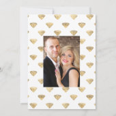 ダークエメラルドとゴールドの花柄 ウェディング・セーブ・ザ・デート セーブザデート (裏面)