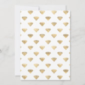 ダークエメラルドと金ゴールドフローラ婚約パーティ 招待状 (裏面)