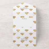 ダークエメラルドと金ゴールド結婚フローラが一体となって オールインワン招待状 (外側)