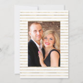 ダークエメラルドと金ゴールド結婚フローラの写真 招待状 (裏面)