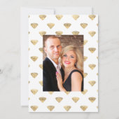 ダークエメラルドと金ゴールド結婚フローラ 招待状 (裏面)