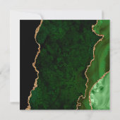 ダークエメラルドグリーンと金ゴールドアゲート結婚ストーン 招待状 (裏面)