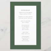 ダークエメラルドグリーンジェムストーン結婚式 プログラム (裏面)
