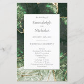 ダークエメラルドグリーンジェムストーン結婚式 プログラム (正面)