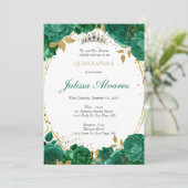 ダークエメラルドグリーンティアラキンセアニェラ招待状 招待状 (スタンド正面)