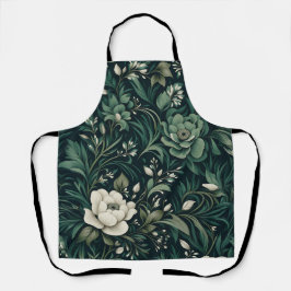 ダークエメラルドグリーンフローラ エプロン