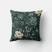 ダークエメラルドグリーンフローラ クッション (裏面)