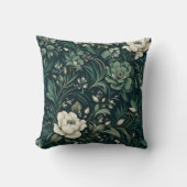 ダークエメラルドグリーンフローラ クッション (正面)