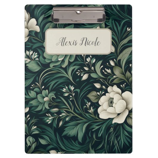 ダークエメラルドグリーンフローラ クリップボード (正面)