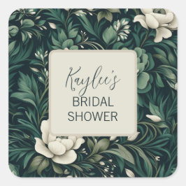 ダークエメラルドグリーンフローラ スクエアシール