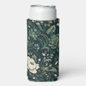 ダークエメラルドグリーンフローラ スリム缶クーラー (Seltzer正面)