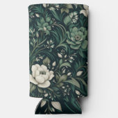 ダークエメラルドグリーンフローラ スリム缶クーラー (裏面)