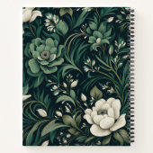 ダークエメラルドグリーンフローラ ノートブック (裏面)