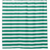 ダークエメラルドグリーンブルーストライプカラー夏 シャワーカーテン (正面)