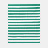 ダークエメラルドグリーンブルーストライプカラー夏 フリースブランケット (正面)