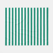 ダークエメラルドグリーンブルーストライプカラー夏 フリースブランケット (正面(横))