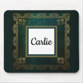 ダークエメラルドグリーンヴィンテージマウスパッド マウスパッド (正面)