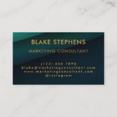 ダークエメラルドグリーン企業のグラディエントのミニマル 名刺 (裏面)