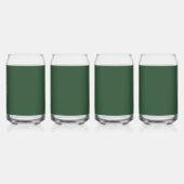 ダークエメラルドグリーン無地のカラー ガラス缶 (正面)