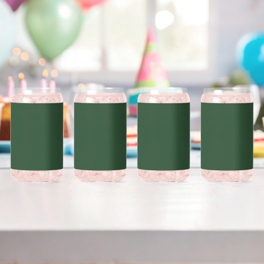 ダークエメラルドグリーン無地のカラー ガラス缶 (インサイチュ (バースデー))