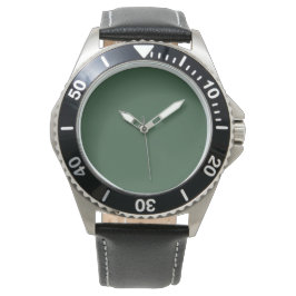 ダークエメラルドグリーン無地のカラー 腕時計