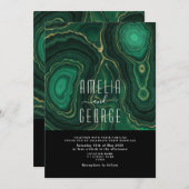 ダークエメラルドグリーン結婚式招待状 招待状 (正面/裏面)