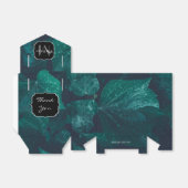 ダークエメラルドグリーン葉アイビーズ水滴モノグラム フェイバーボックス (折り畳みなし)