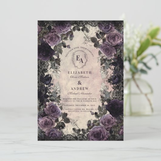 ダークエレガンスとパープルバラ&レース 招待状 (スタンド正面)