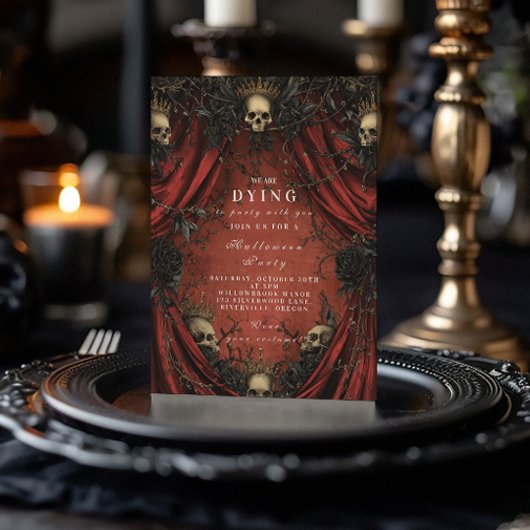 ダークエレガンスレッドカーテンハロウィーンギャザリング 招待状