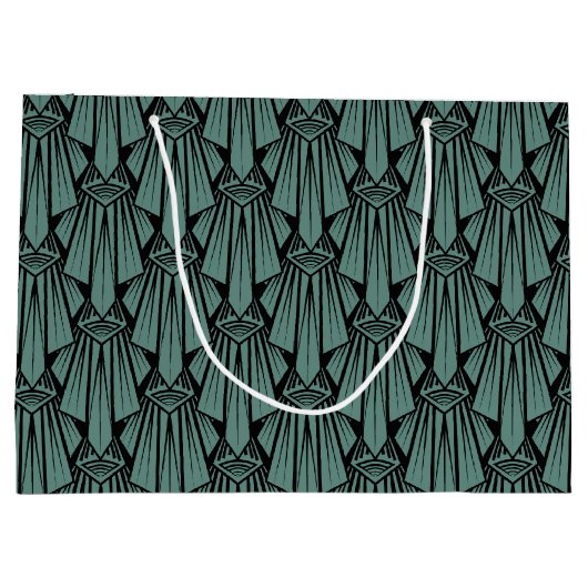 ダークエレガントアートデコ抽象芸術ジオメトリック要素 ラージペーパーバッグ (裏面)