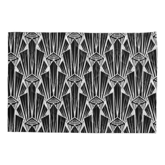 ダークエレガントアートデコ抽象芸術ジオメトリック要素 枕カバー (裏面)