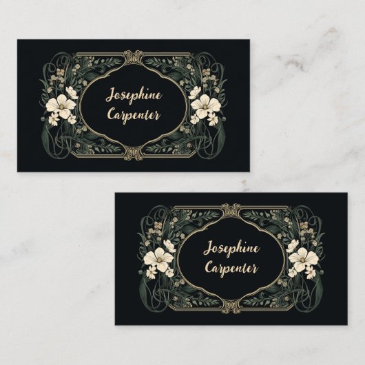 ダークエレガントアールヌーボーフローラ座席表 プレイスカード (正面/裏面)