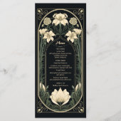 ダークエレガントアールヌーボーフローラ結婚のメニューカード メニュー (正面)