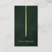 ダークエレガントエメラルドグリーン&金ゴールドQrコード 名刺 (正面)