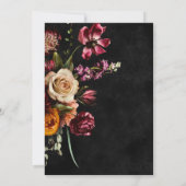 ダークエレガントオぼやけムフローラブライダルルンチョン 招待状 (裏面)