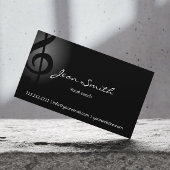 ダークエレガントクレフ、 音符記号ボーカルコーチビジネスカード 名刺