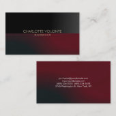 ダークエレガントグスタイリッシュ・グレー赤アートワークプロフェッショナル 名刺 (正面/裏面)