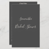 ダークエレガントグモダンレーブライダルシャワーゲーム (正面/裏面)