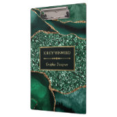 ダークエレガントグリーンと金ゴールドグリッター海ゲート クリップボード (左)