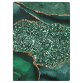 ダークエレガントグリーンと金ゴールドグリッター海ゲート クリップボード (裏面)