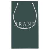 ダークエレガントグリーンカスタム紙小さなショッピングバッグ スモールペーパーバッグ (裏面)