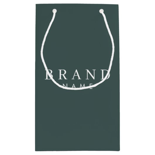 ダークエレガントグリーンカスタム紙小さなショッピングバッグ スモールペーパーバッグ (裏面)