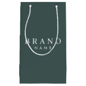 ダークエレガントグリーンカスタム紙小さなショッピングバッグ スモールペーパーバッグ (正面)