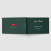 ダークエレガントグリーンバラ金ゴールド結婚記念日 ゲストブック (全面)