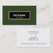 ダークエレガントグリーンプロフェッショナル 名刺 (正面/裏面)