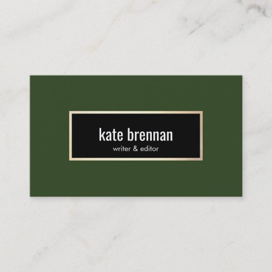 ダークエレガントグリーンプロフェッショナル 名刺 (正面)