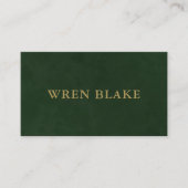 ダークエレガントグリーンレザープロフェッショナルクラス 名刺 (正面)